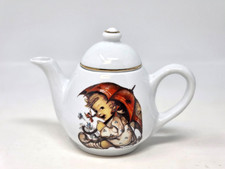 M.J. Hummel Umbrella Girl Reutter Porzellan Germany Mini Teapot w/ Lid 3.5"
