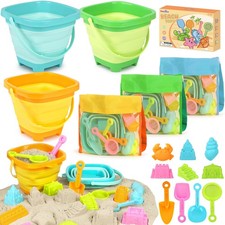 Best Dreamon Beach Toys for Kids 3-10, Collapsible Sand Include 3 Pack Foldable