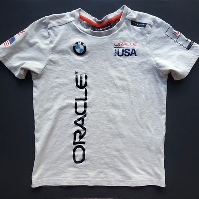 Sail Racing Oracle Team USA T Shirt Youth 140 (US M 8-10) Gray Americas Cup BMW