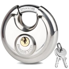 Disc Lock for Storage Unit 2-3/4" 70mm , Stainless Steel Keyed Padlock with K...