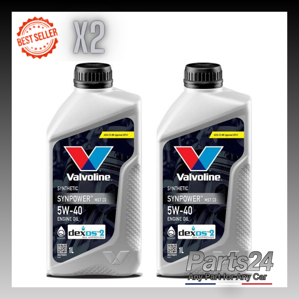 2x Valvoline SynPower MST C3 5W40 - 1 Litre (907841)