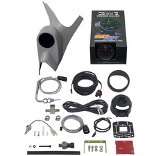 Gray 03-07 Ford Super Duty w Handle 3in1 Pod + 3in1 Black Boost w EGT Temp Gauge