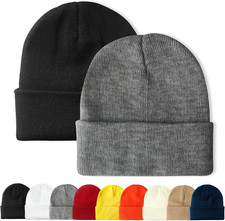Unisex Beanie Hats for Men Women Plain Knit Winter Beanies Warm Hat