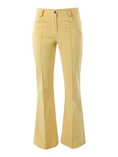 New Gj Pantaloni donna a zampa con cucitura centrale - giallo