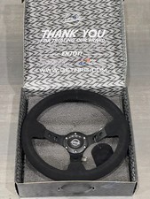 Nrg Deep Dish Steering Wheel 350mm Black Suede Black Center Rst-006s