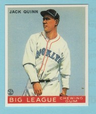 1933 Goudey Baseball Reprint # 78 Jack Quinn--Brooklyn Dodgers --Box 741
