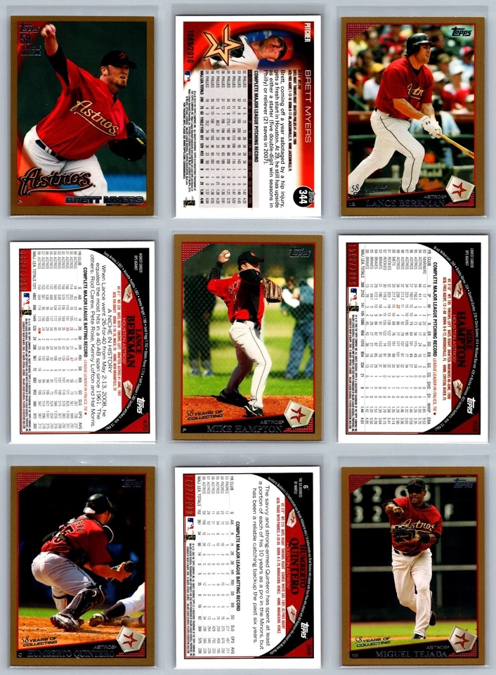 Lote de tarjetas de béisbol Houston Astros Topps serie dorada numerada #/2009 (10) casi nuevas Foto 2 de 4