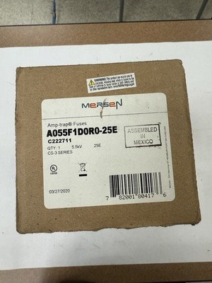 Mersen Fuse A055F1D0R0-25E, FUSE 5.5KV 25E 63KA I.R.