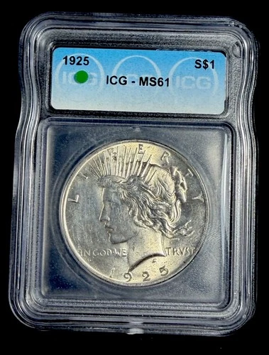 1925 Peace $1 ICG Certified MS61 Silver Dollar #4641