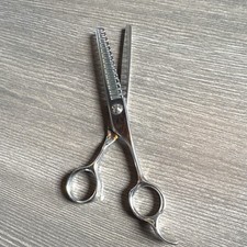 copycay Silver Stainless Steel Thinning Scissors fixed Shears Finger Rest