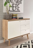 Sideboard Merle 107Cm Eiche Riviera Weiß Matt Wohnzimmer Kommode 65442641