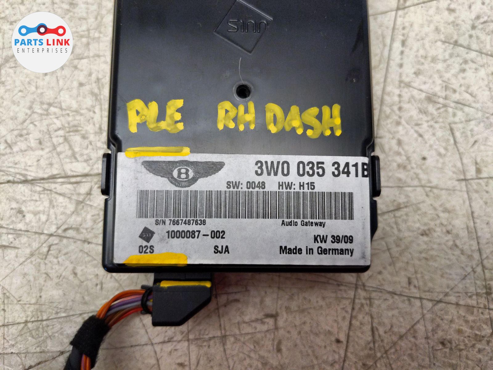 2006-12 BENTLEY CONTINENTAL FLYING SPUR MULTIMEDIA INTERFACE CONTROL MODULE 3W2