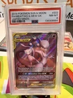 2019 POKEMON SUN & MOON UNIFIED MINDS #222 FULL ART/MEWTWO & MEW GX PSA 8