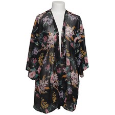 Divided by H&M, Strickjacke, Damen, Größe: L, Schwarz/Mehrfarbig, Blumen #PcS