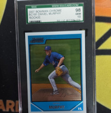2007 Bowman Chrome Prospects #BC181 Daniel Murphy Rookie SGC 98 GEM 10 Mets