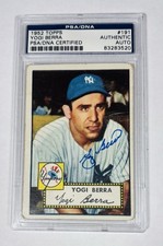1952 Topps Yogi Berra #191 PSA/DNA AUTO AUTHENTIC ‘52 WS Champs HOF Vintage
