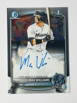 Max Williams 2025 Bowman Draft 1st Bowman Auto #CPA-MW1 Miami Marlins