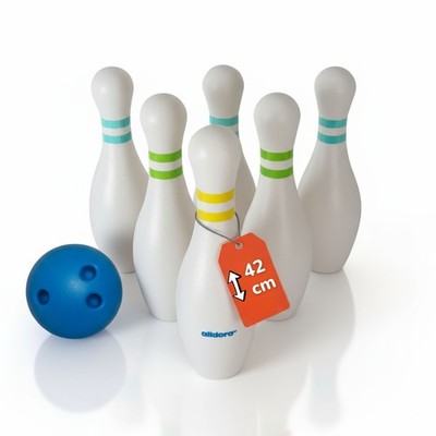 XXL Bowling, Bowlingspiel mit 6 extra großen Pins (42 cm) und Bowlingkugel
