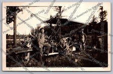 Antique Rppc Mystery Tractor Machine Real Photo Postcard 