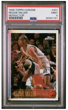 1996 TOPPS CHROME #201r  REGGIE MILLER REFRACTOR MINT PSA9