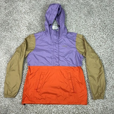 Marmot Mens Jacket Medium Multicolor Hooded Anorak Hiking Lightweight Nylon Rain