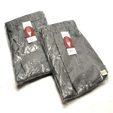 2 NEW Chef Works Check Baggy Chef Pants Elastic Waist Drawstring 7X-Large 7XL