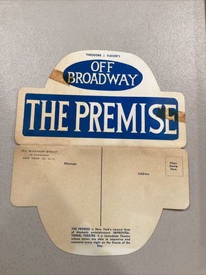Theodore J Flicker s Off Broadway The Premise Food Menu Unique Shape Postcard