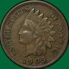 1905 Indian Head Cent Extremely Fine XF Coin #34184
