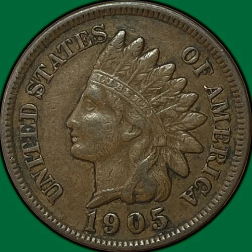 1905 Indian Head Cent Extremely Fine XF Coin #34184