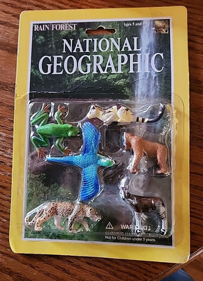 Lot of 6  Rain forest PV Play Animal Figure National Geographic Society New 