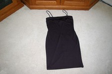 FORMULA X Little Black Dress Size L Spaghetti Straps Lycra Dressy Vintage NWOT!
