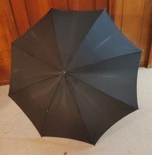 vintage stick umbrella, sturdy construction, black, 100 nylon
