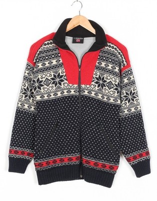 NORDLYS of Norway Nordic Fair Isle gefütterte Wolljacke Herren Größe XS VR3564
