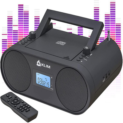 Boombox KLIM B4 CD Player mit Bluetooth USB AUX Radio AM FM Tragbar Aufladbar