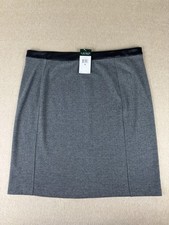NWT Lauren Ralph Lauren Mini Skirt Women XL Black Leather Accent