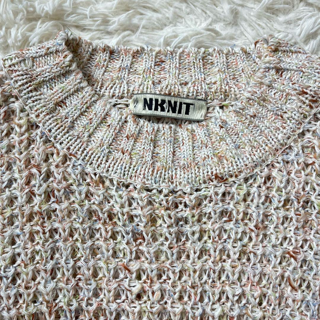 NKNIT Oversized Multi-Color Slit Knit Sweater, Size 2 NKNIT Oversized Multi-Color Slit Knit Sweater, Size 2