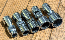  Snap On Tools 14 Sae Swivel Universal Socket 12-pt Set Flex Wobble Lot