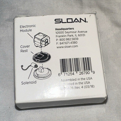 Sloan EBV136A Solenoid Kit for Automatic Flush Valve Retrofit, Water Media