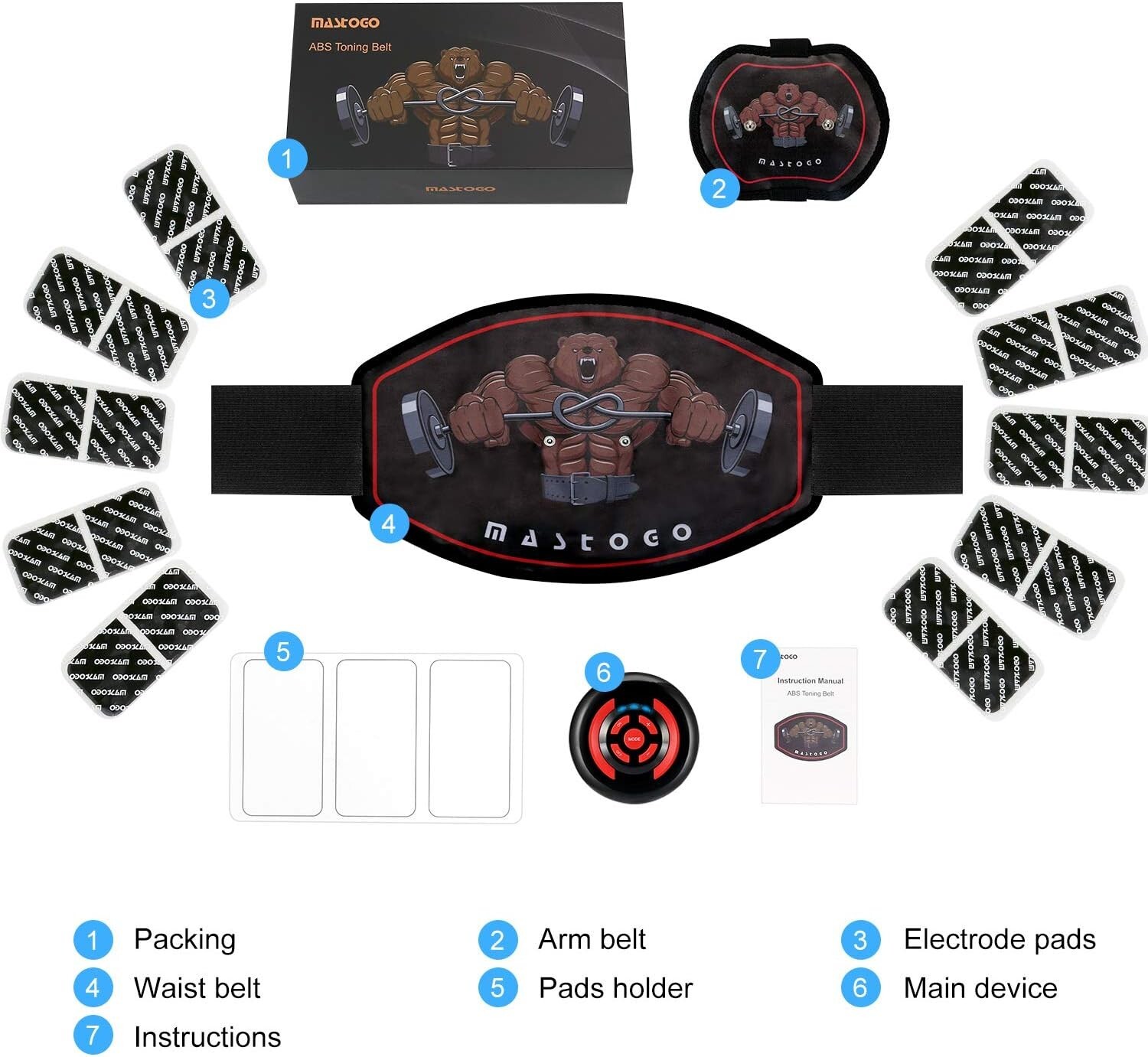 Electronic Abs Toning Training Belt 9 Modes Pulse Abdominal Stomach