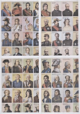 4 PLANCHES SCOLAIRES 24cm x 32cm 1951 IMP. DECHAUX PARIS GRANDS HOMMES CELEBRES