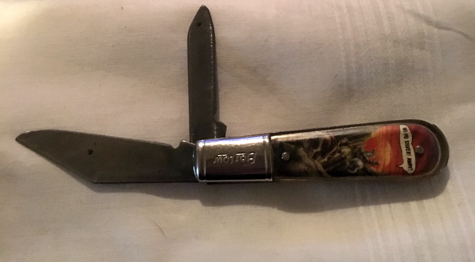 Vintage Barlow Lone Ranger 2 Blade Folding Pocket Knife Novelty Knife
