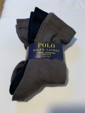 NWT Ralph Lauren Boys 3 Packs Multi Supersoft Solid Crew Socks 8.5 9 pno0621