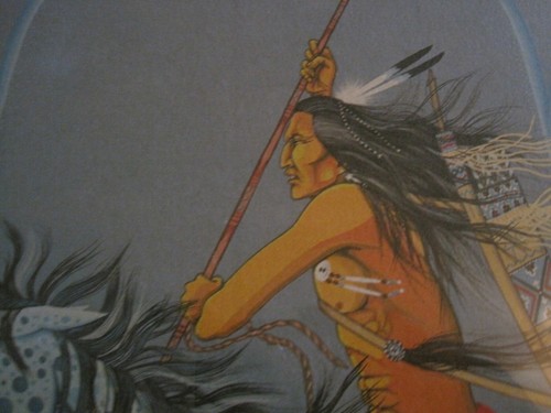 PAHSE TOPAH "BUFFALO HUNT - ON THE PLAINS" art print 31x29.5" - Picture 4 of 6
