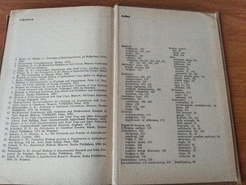Field Experimentation Statistical Procedure Dospekhov Mir Publishers Moscow 1984 - Picture 19 of 20