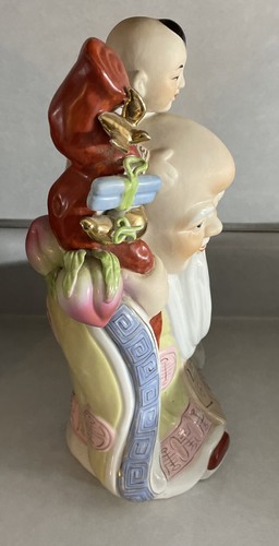 Chinese Porcelain Shou Longevity God Famille Rose Peach Longevity Figurine 14” - Picture 3 of 4