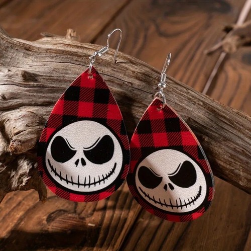 Halloween Horror Inspired Dangle Drop Hook Earrings Faux Leather, Enamel Or Wood - Picture 82 of 101
