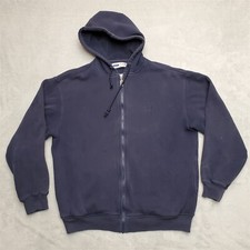 Vintage Fila Hoodie Mens Large Blue Long Sleeve Hooded Cotton Blend Outdoor