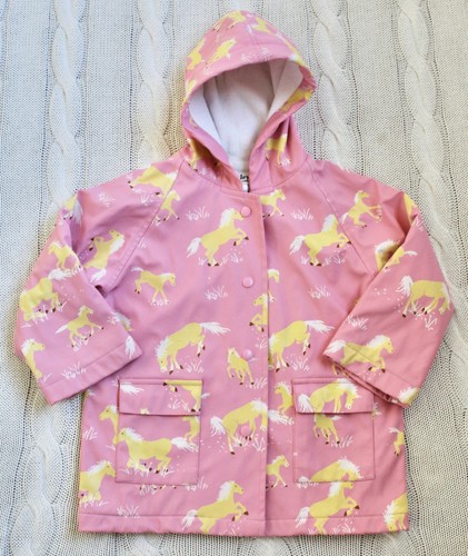 HATLEY Girl's Pink Horses Rain Jacket 