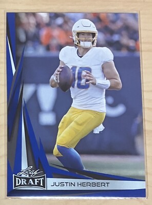 2023 Leaf Draft - Blue #B2-3 Justin Herbert. Chargers.