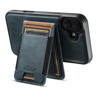 Suteni H17 Series Oil wax pattern Credit Card Holder PU Leather Phones Case